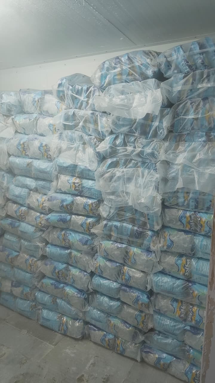 Packed SKY ICE stock in cold room